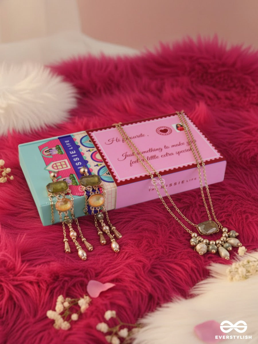 The Missie Life - Meadow Glow – Statement Earrings & Necklace Jewellery Set