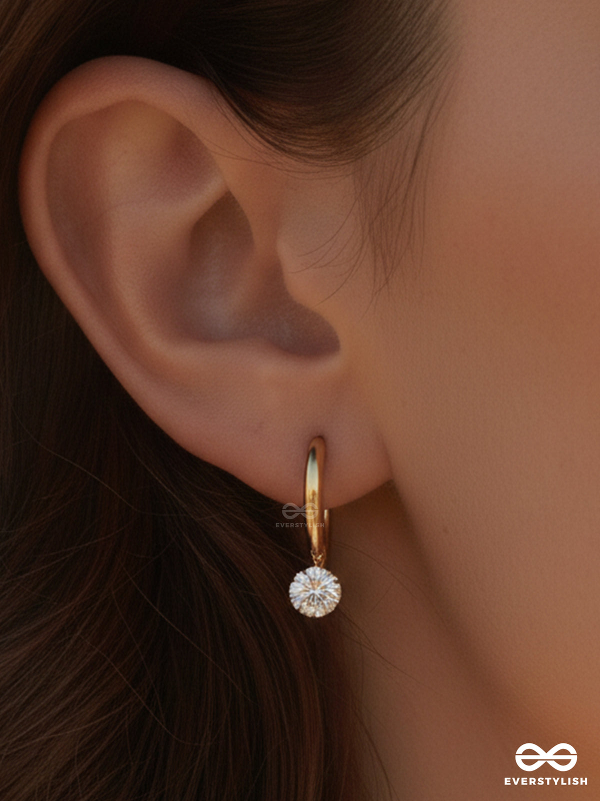 Giora Italia - Lumi Drop – Stainless Steel 18K Gold Plated Anti-Tarnish Drop Hoops Earrings