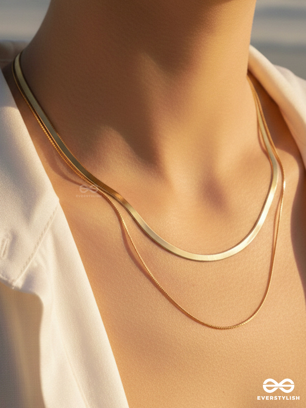 Giora Italia - Dualine Gold –  Stainless Steel 18K Gold Plated Anti-Tarnish Layered Necklace