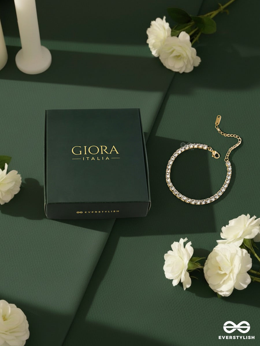 Giora Italia - The Luminous Glow -  Stainless Steel 18K Gold Plated Anti-Tarnish Tennis Bracelet