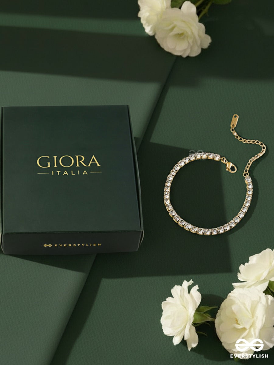 Giora Italia - The Luminous Glow -  Stainless Steel 18K Gold Plated Anti-Tarnish Tennis Bracelet