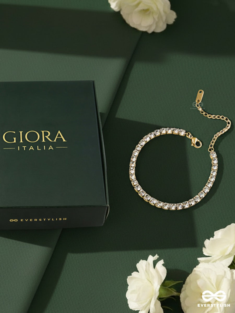 Giora Italia - The Luminous Glow -  Stainless Steel 18K Gold Plated Anti-Tarnish Tennis Bracelet