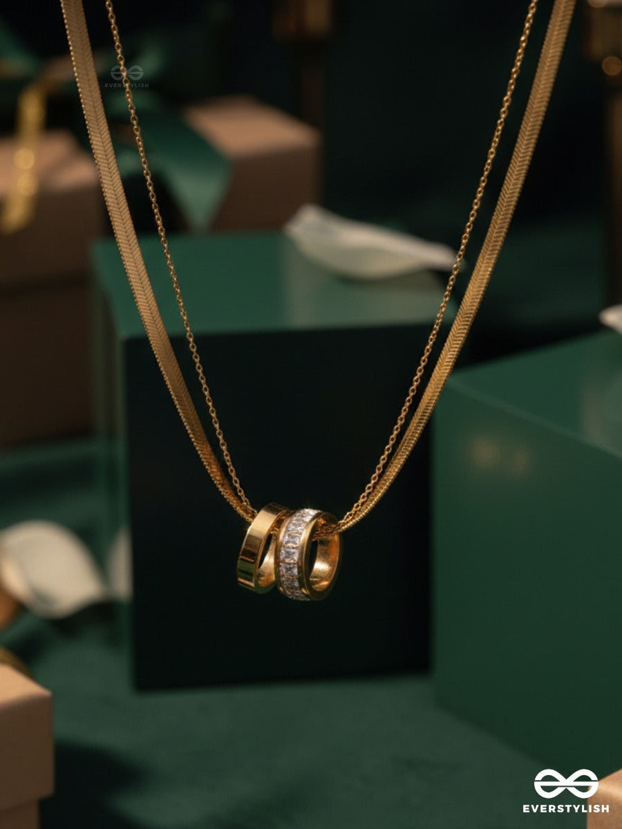 Giora Italia - The Twin Emphasis –  Stainless Steel 18K Gold Plated Anti-Tarnish Layered Necklace