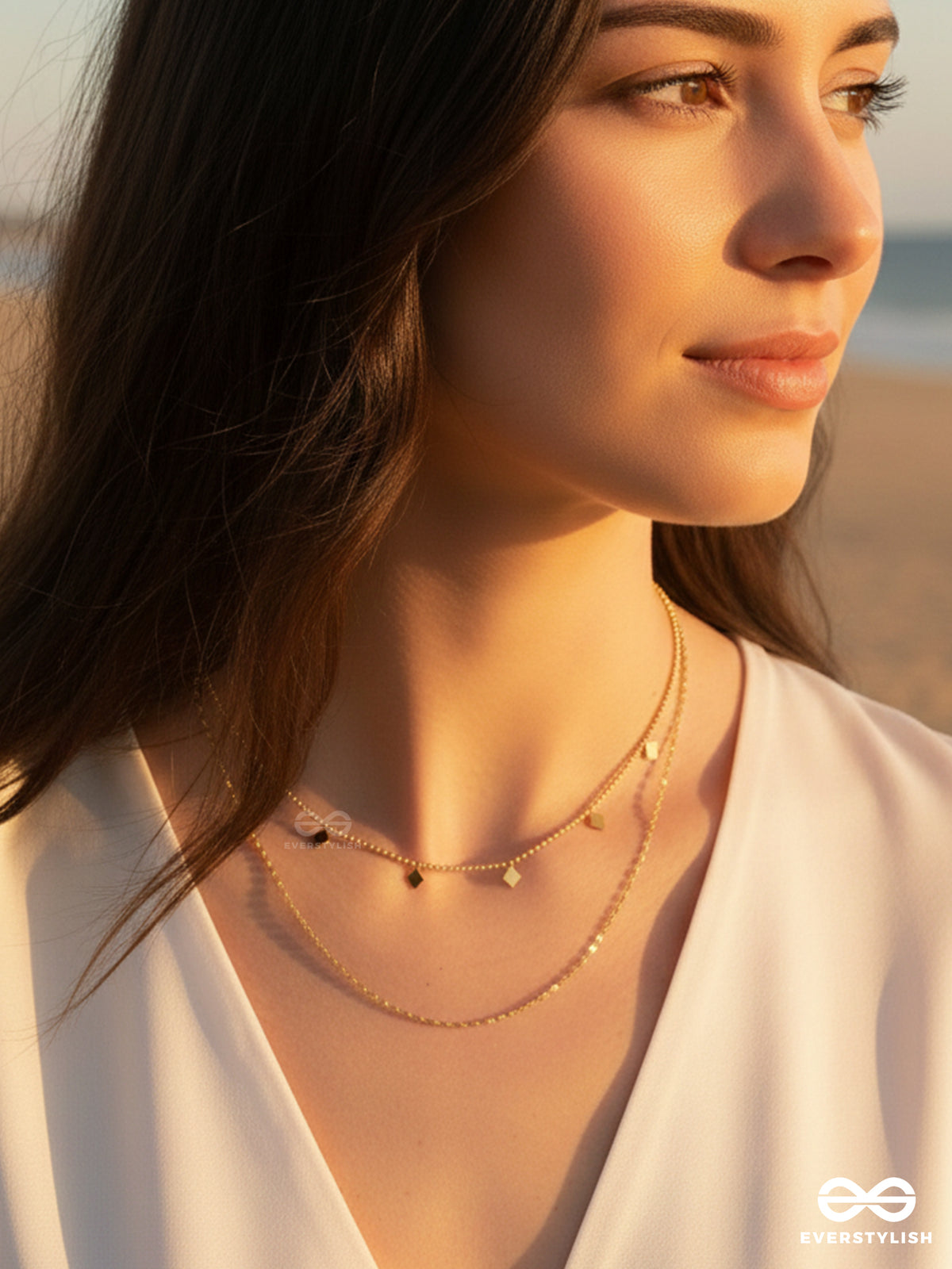 Giora Italia - Soléne –  Stainless Steel 18K Gold Plated Anti-Tarnish Necklace With Charms