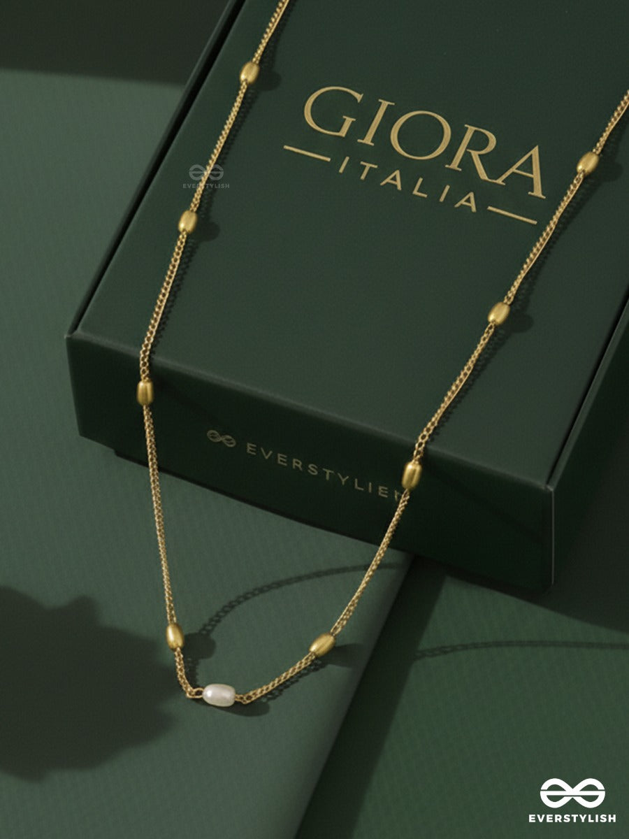 Giora Italia - Solar Trace – Stainless Steel 18K Gold Plated Anti-Tarnish Minimal Beaded Necklace