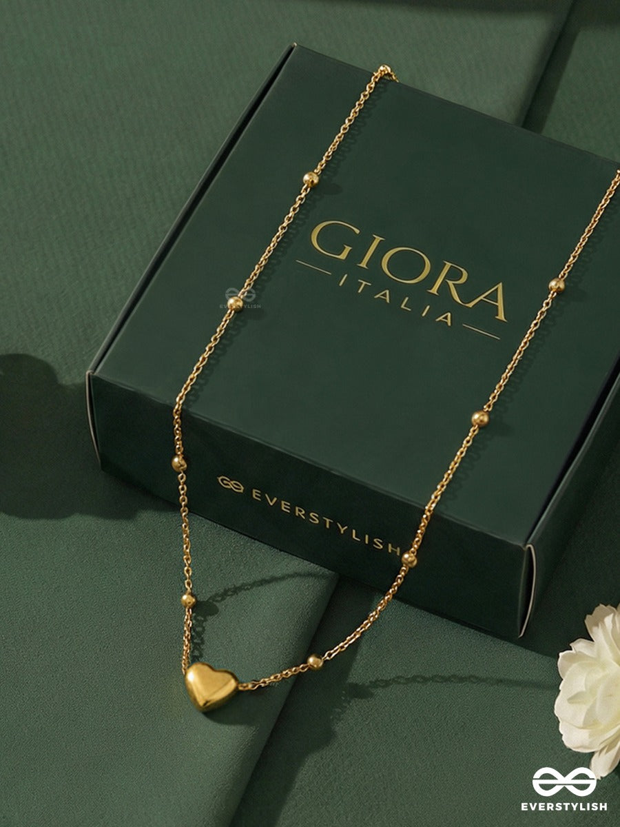 Giora Italia - Aurel Love – Stainless Steel 18K Gold Plated Anti-Tarnish Minimal Heart Necklace