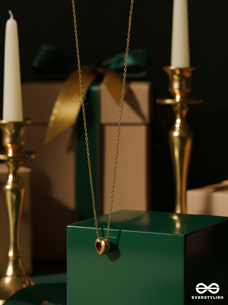Giora Italia - Rubélle – Stainless Steel 18K Gold Plated Anti-Tarnish Red Heart Necklace