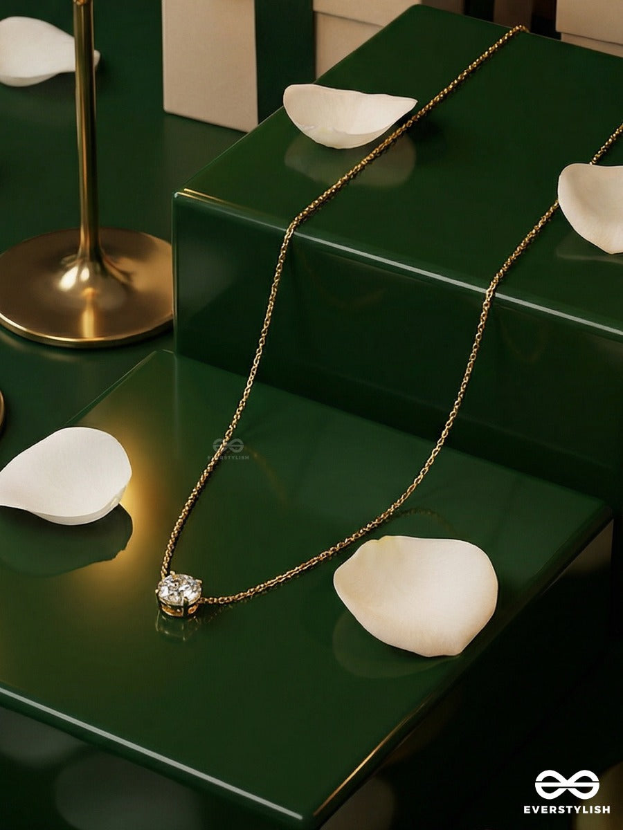 Giora Italia - Velora Shine – Stainless Steel 18K Gold Plated Anti-Tarnish Cubic Zirconia Stone Pendant Necklace