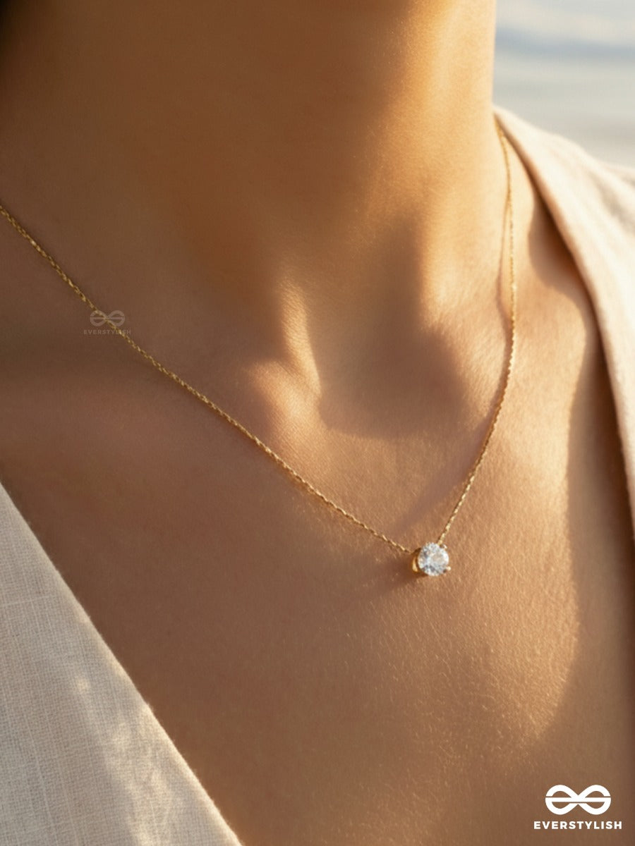 Giora Italia - Velora Shine – Stainless Steel 18K Gold Plated Anti-Tarnish Cubic Zirconia Stone Pendant Necklace