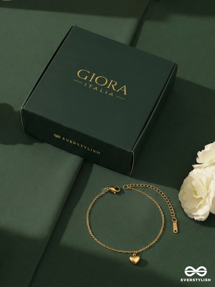 Giora Italia - Heartmuse – Stainless Steel 18K Gold Plated Anti-Tarnish Everyday Heart Chain Bracelet