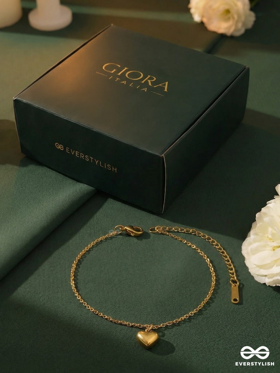 Giora Italia - Heartmuse – Stainless Steel 18K Gold Plated Anti-Tarnish Everyday Heart Chain Bracelet