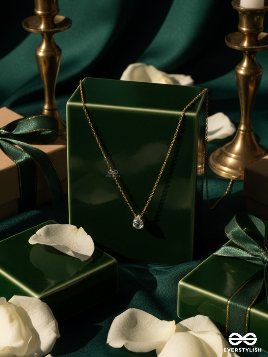 Giora Italia - Virelia – Stainless Steel 18K Gold Plated Anti-Tarnish Cubic Zirconia Stone Pendant Necklace