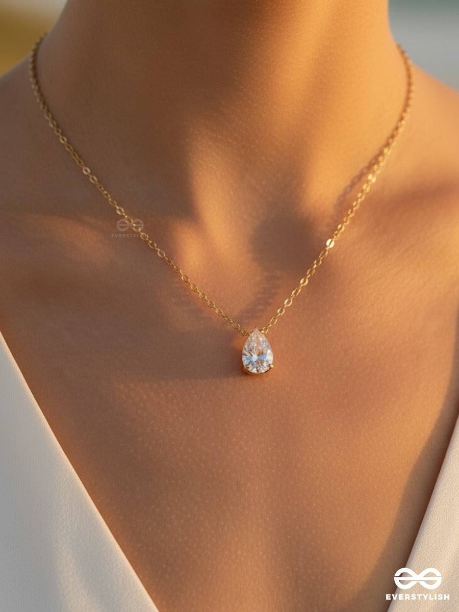 Giora Italia - Virelia – Stainless Steel 18K Gold Plated Anti-Tarnish Cubic Zirconia Stone Pendant Necklace