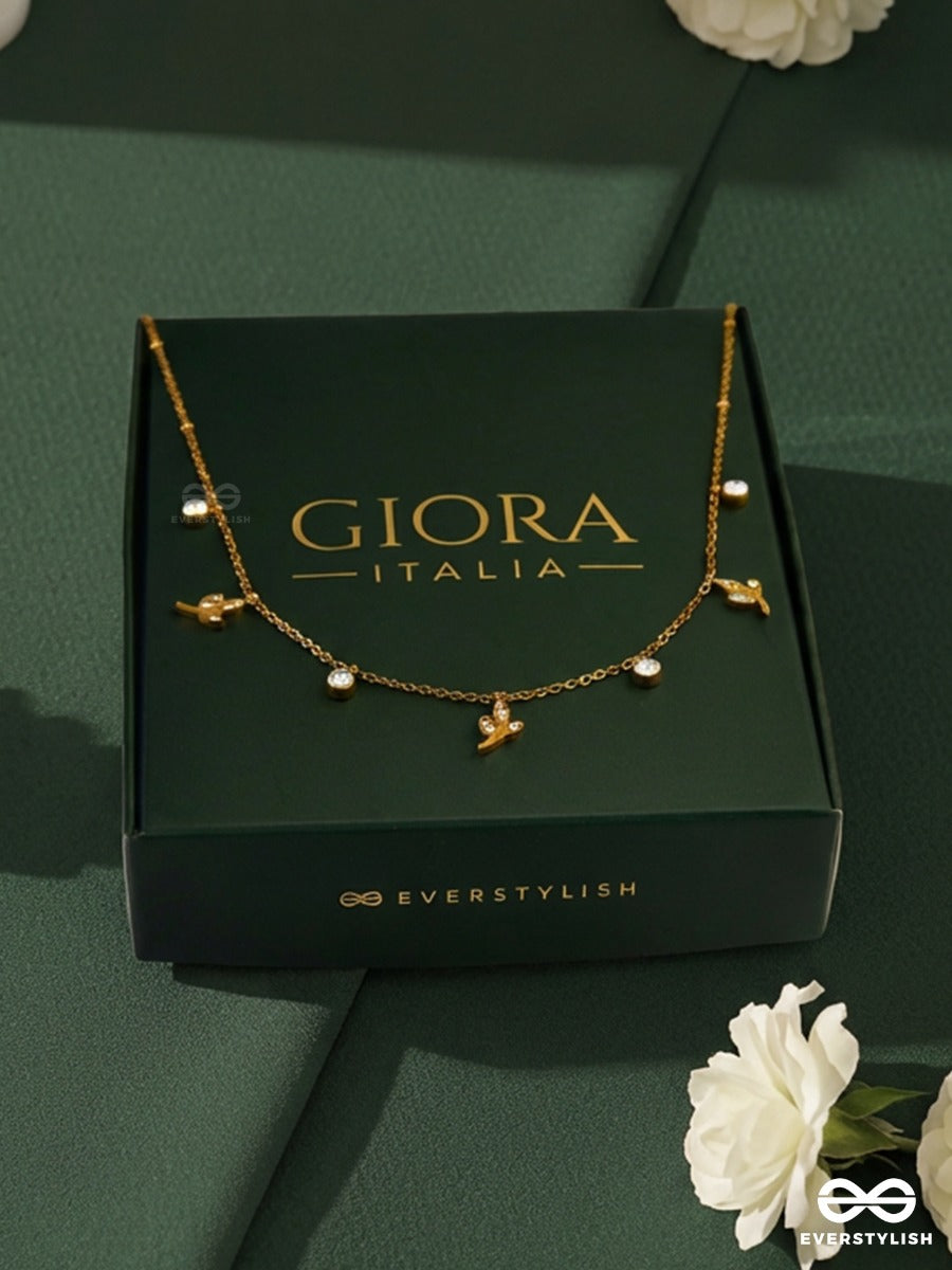 Giora Italia - Fleur Flicker – Stainless Steel 18K Gold Plated Anti-Tarnish Flower Charm Necklace