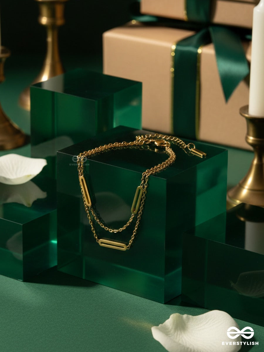 Giora Italia - Rael Sign – Stainless Steel 18K Gold Plated Anti-Tarnish Structured Layer Bracelet