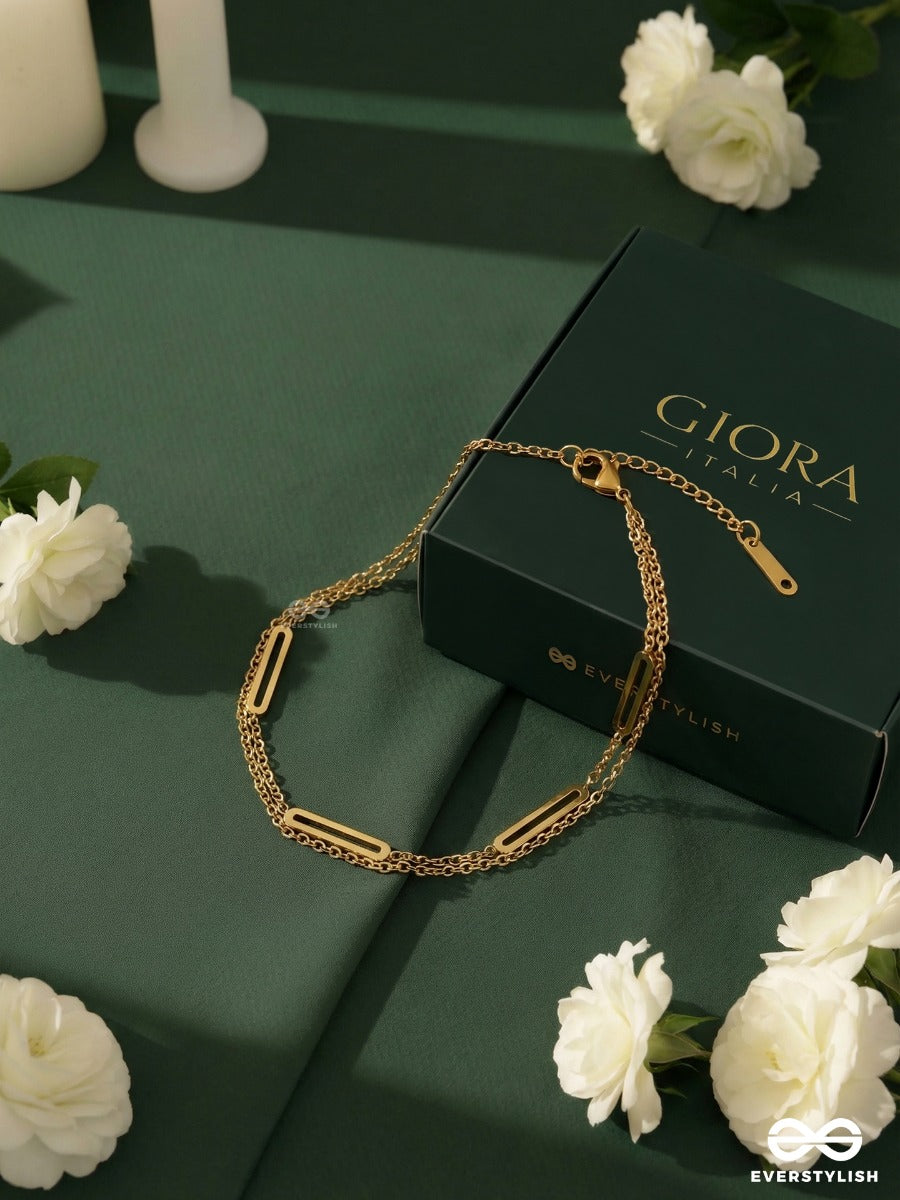 Giora Italia - Rael Sign – Stainless Steel 18K Gold Plated Anti-Tarnish Structured Layer Bracelet