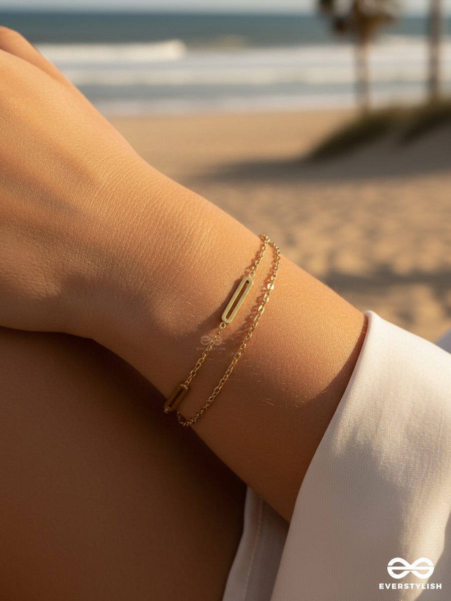 Giora Italia - Rael Sign – Stainless Steel 18K Gold Plated Anti-Tarnish Structured Layer Bracelet