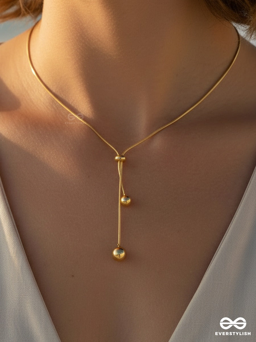 Giora Italia - Valencia Drape – Stainless Steel 18K Gold Plated Anti-Tarnish Long Drop Necklace