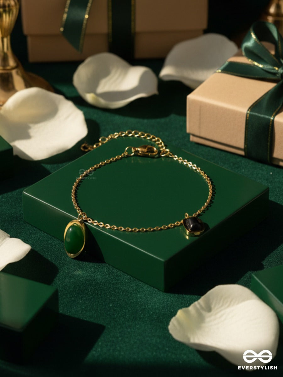 Giora Italia - Velora Green – Stainless Steel 18K Gold Plated Anti-Tarnish Delicate Gem Bracelet