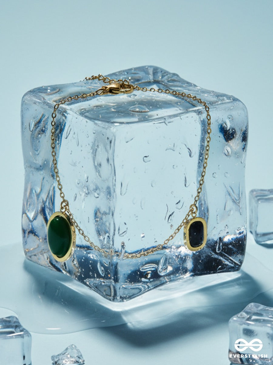 Giora Italia - Velora Green – Stainless Steel 18K Gold Plated Anti-Tarnish Delicate Gem Bracelet