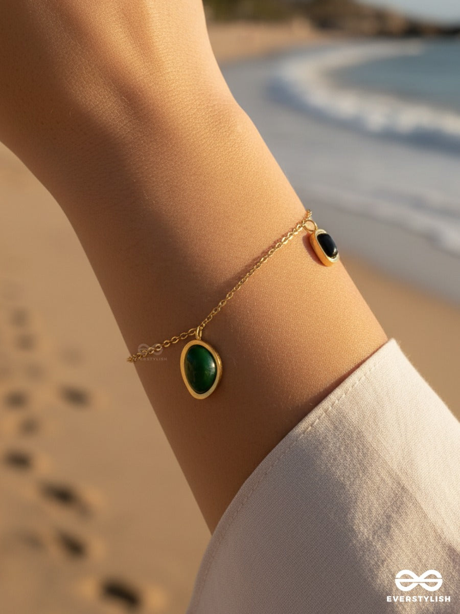 Giora Italia - Velora Green – Stainless Steel 18K Gold Plated Anti-Tarnish Delicate Gem Bracelet