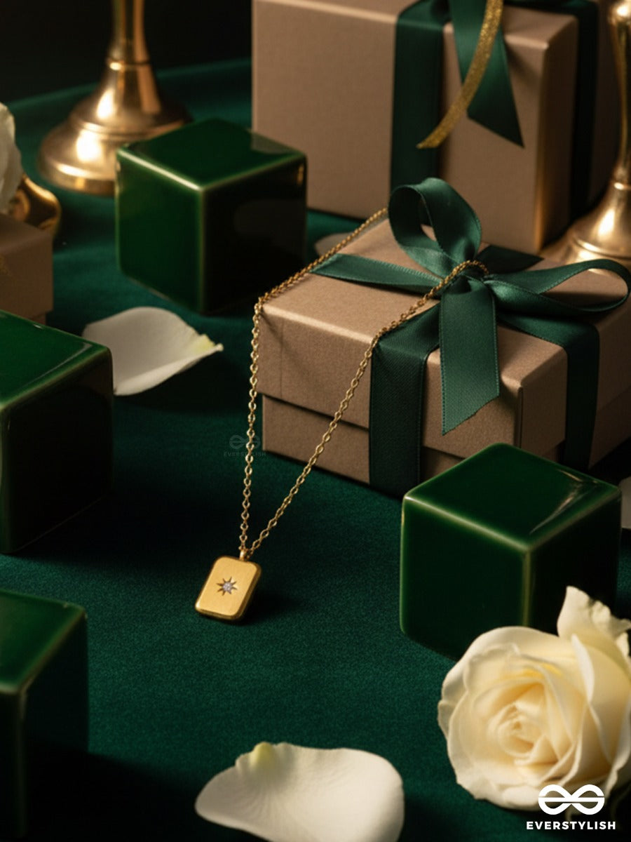 Giora Italia - Golden Tab – Stainless Steel 18K Gold Plated Anti-Tarnish Tag Pendant Necklace