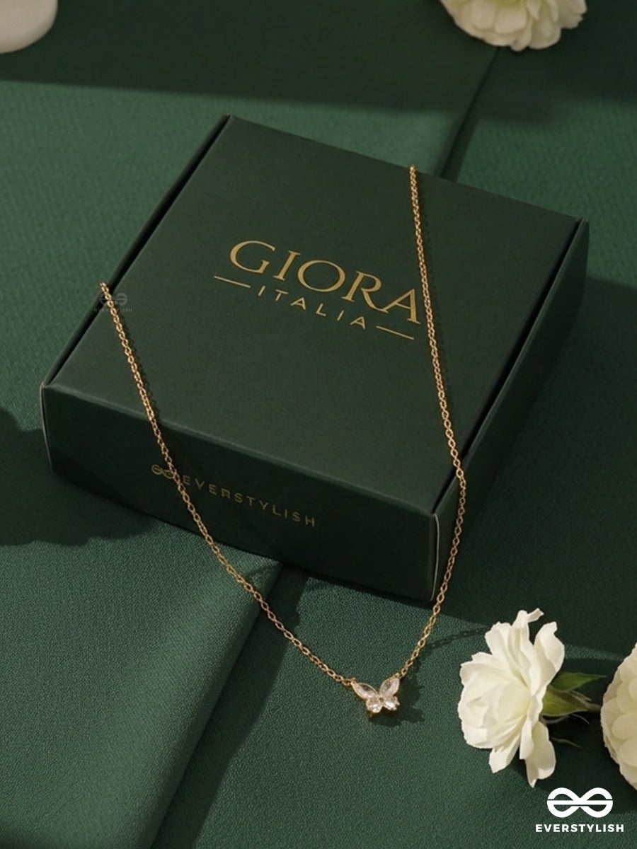 Giora Italia - Twinkle Tie – Stainless Steel 18K Gold Plated Anti-Tarnish Butterfly Necklace