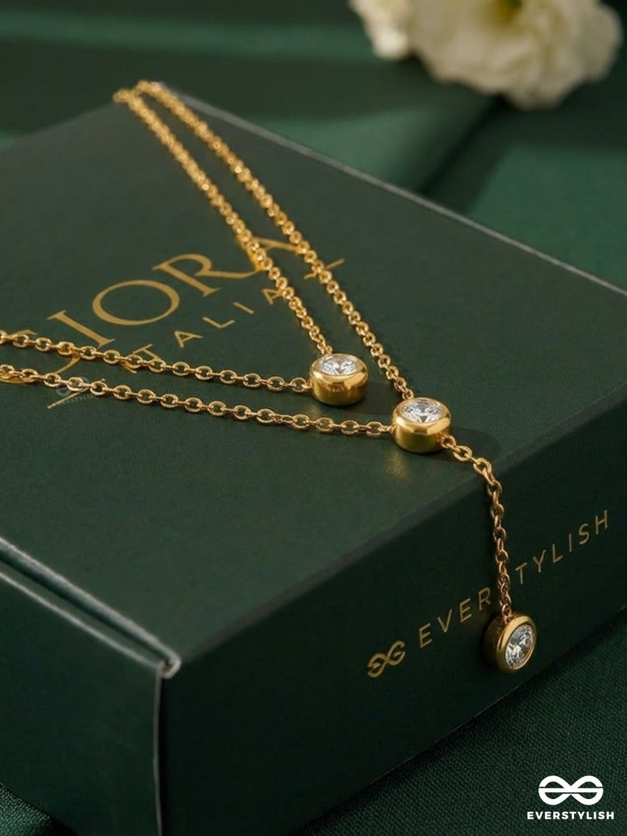 Giora Italia - Veltina Drop – Stainless Steel 18K Gold Plated Anti-Tarnish Layered Drop Necklace