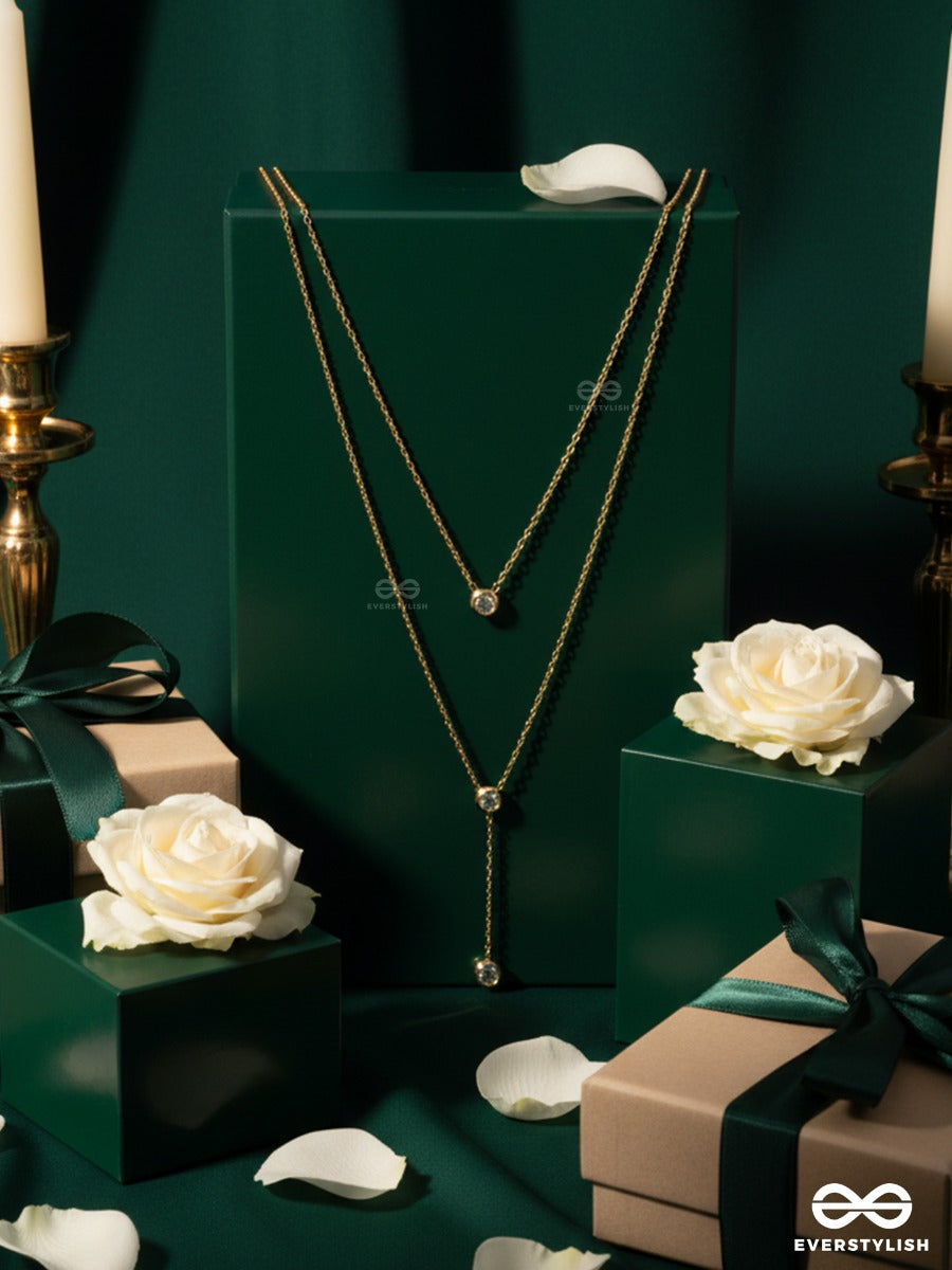 Giora Italia - Veltina Drop – Stainless Steel 18K Gold Plated Anti-Tarnish Layered Drop Necklace