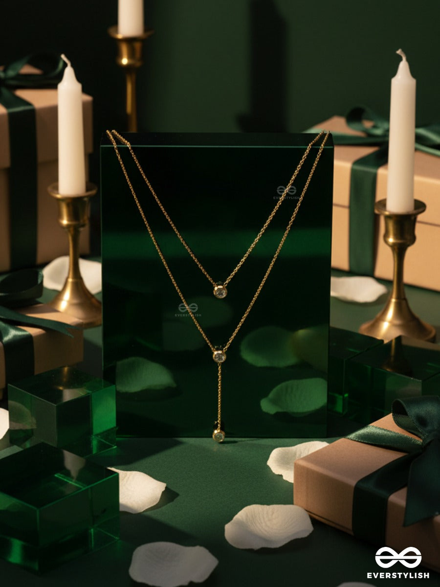 Giora Italia - Veltina Drop – Stainless Steel 18K Gold Plated Anti-Tarnish Layered Drop Necklace