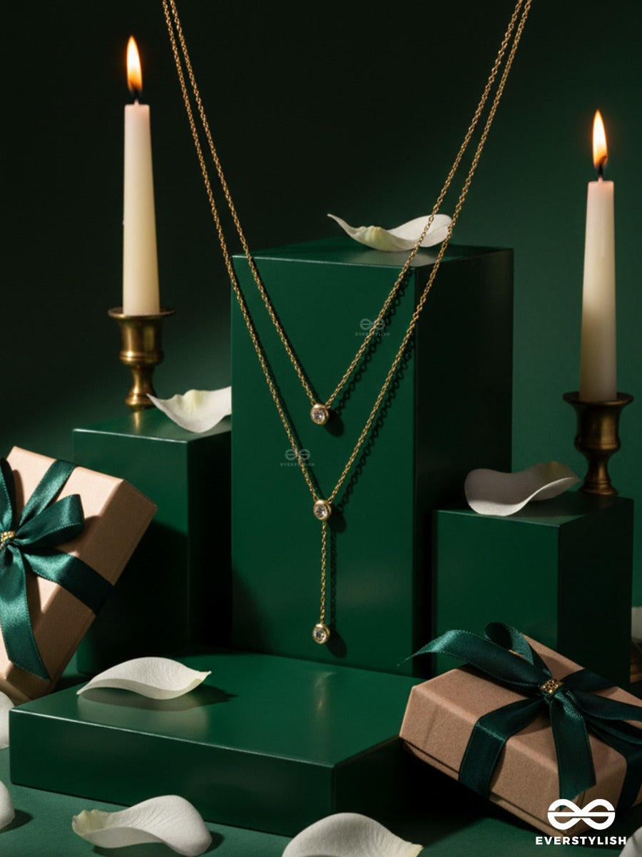 Giora Italia - Veltina Drop – Stainless Steel 18K Gold Plated Anti-Tarnish Layered Drop Necklace