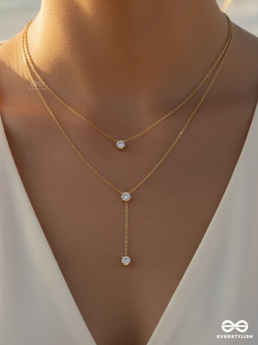 Giora Italia - Veltina Drop – Stainless Steel 18K Gold Plated Anti-Tarnish Layered Drop Necklace