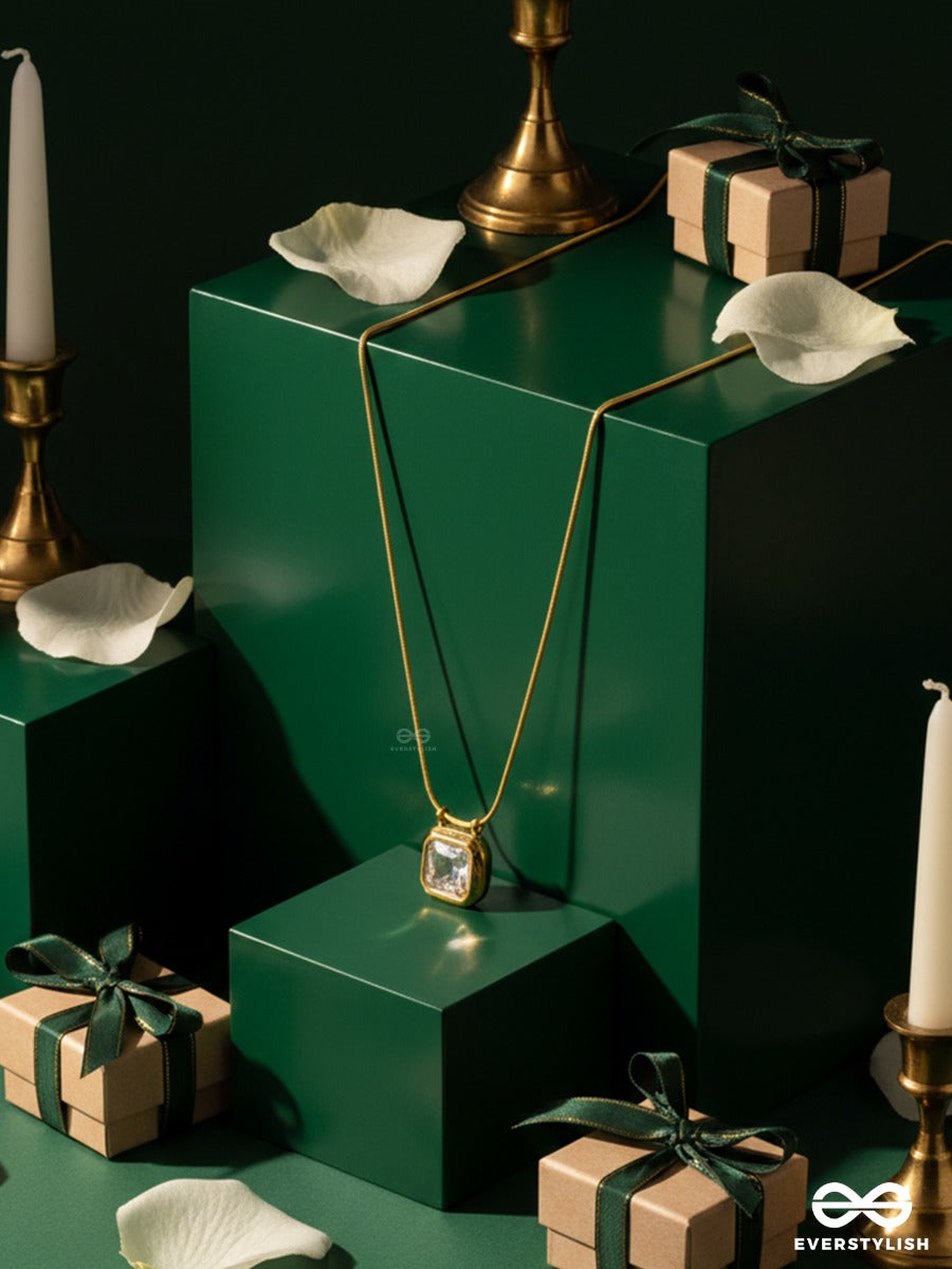 Giora Italia - Prisma Core – Stainless Steel 18K Gold Plated Anti-Tarnish Stone Pendant Necklace