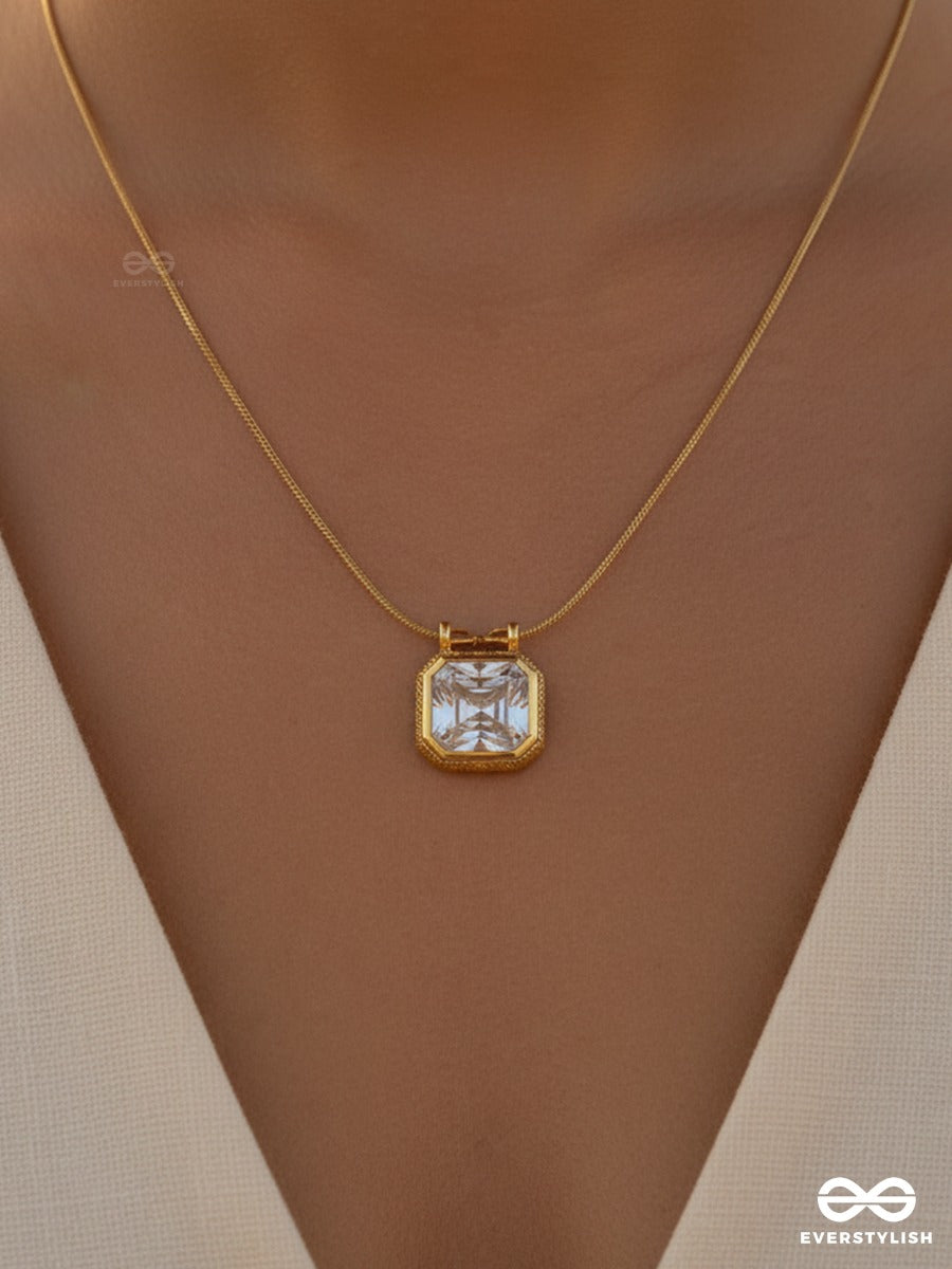 Giora Italia - Prisma Core – Stainless Steel 18K Gold Plated Anti-Tarnish Stone Pendant Necklace
