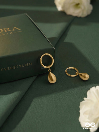 Giora Italia - Sleek Drizzle – Stainless Steel 18K Gold Plated Anti-Tarnish Modern Drop Earrings
