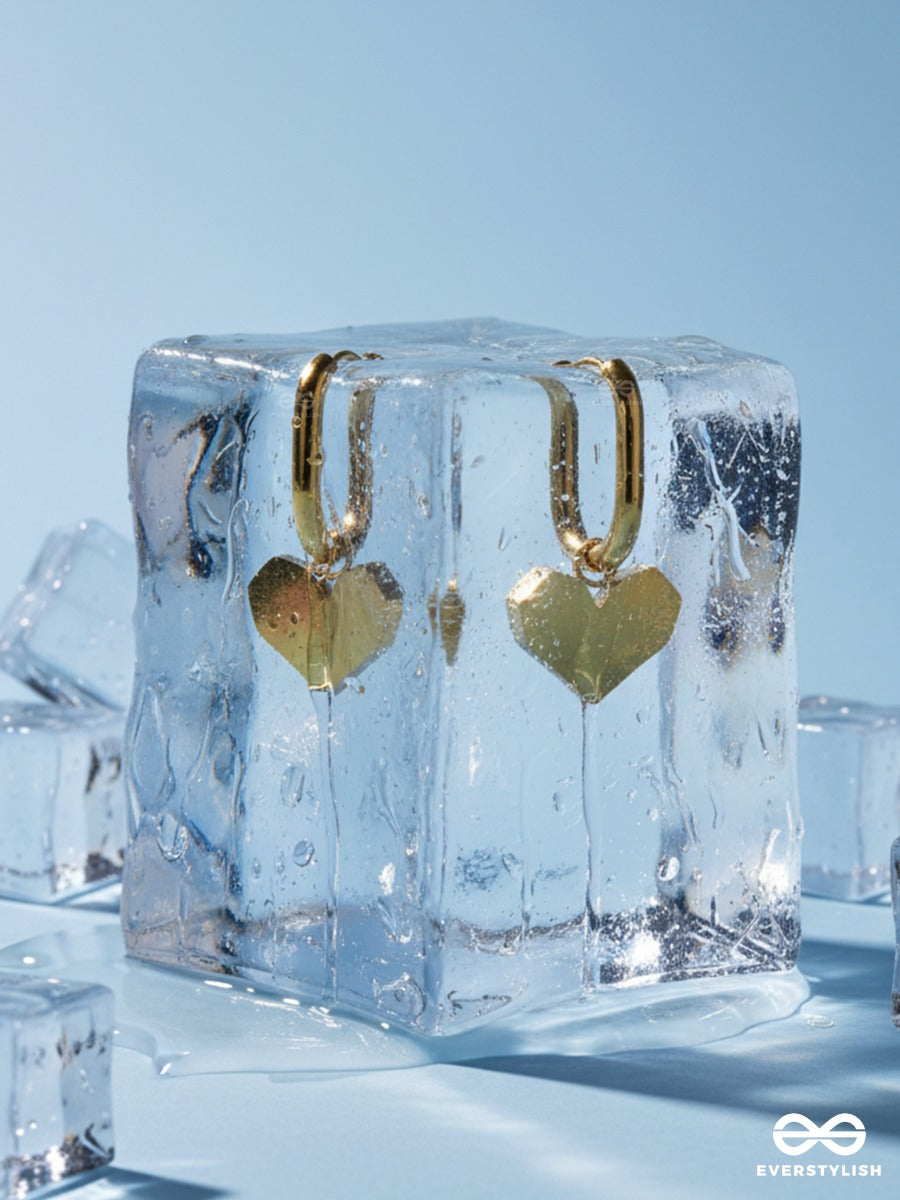 Giora Italia - Lovette Drop – Stainless Steel 18K Gold Plated Anti-Tarnish Heart Drop Earrings