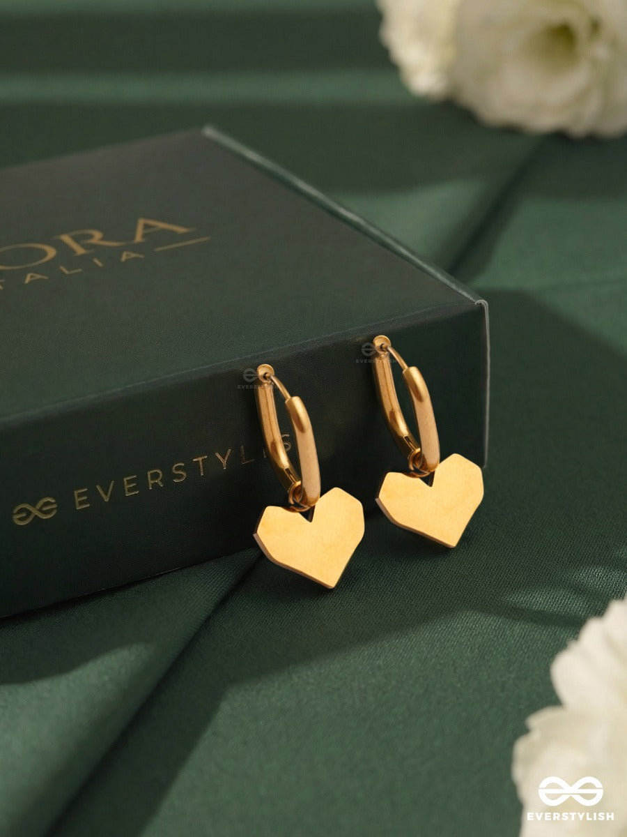 Giora Italia - Lovette Drop – Stainless Steel 18K Gold Plated Anti-Tarnish Heart Drop Earrings