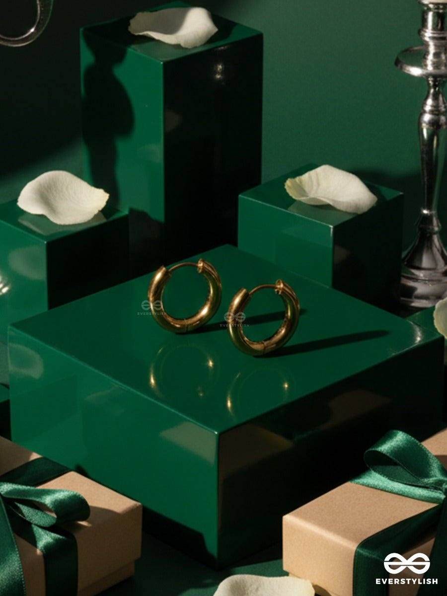 Giora Italia - Zenith Hug – Stainless Steel 18K Gold Plated Anti-Tarnish Classic Hoop Earrings
