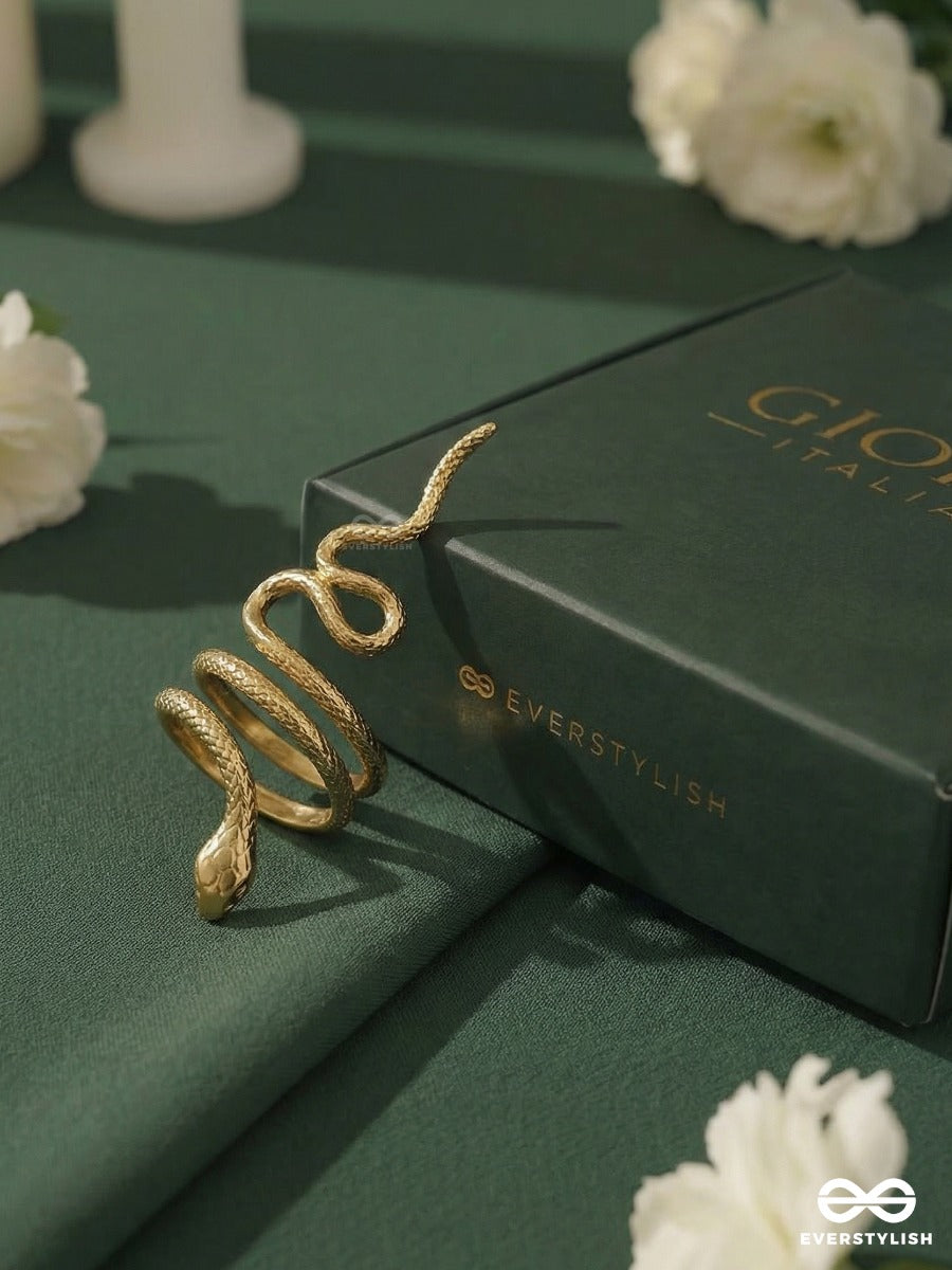 Giora Italia - Serpentine Love – Stainless Steel 18K Gold Plated Anti-Tarnish Snake Ring