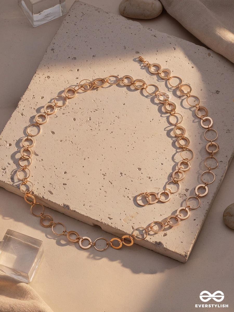 Golden Ringlet – Gold-Tone Delicate Waist Chain With Circle Links