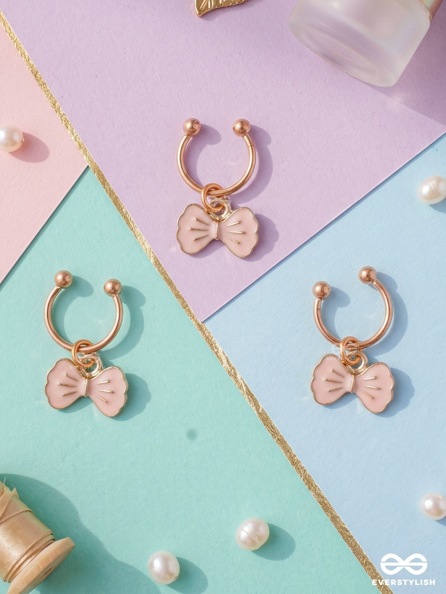 Blush Bows – Gold-Tone Hair Accessory Set Of 3 With Pastel Bow Charms