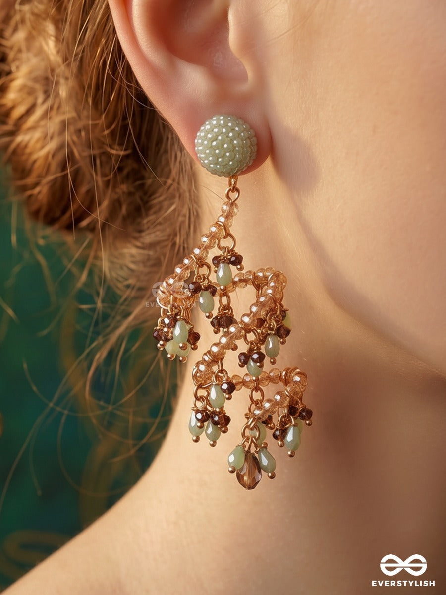Neeldrishti – Oxidised Mini Jhumka Earrings With Nazar Beads And Cobalt Drops