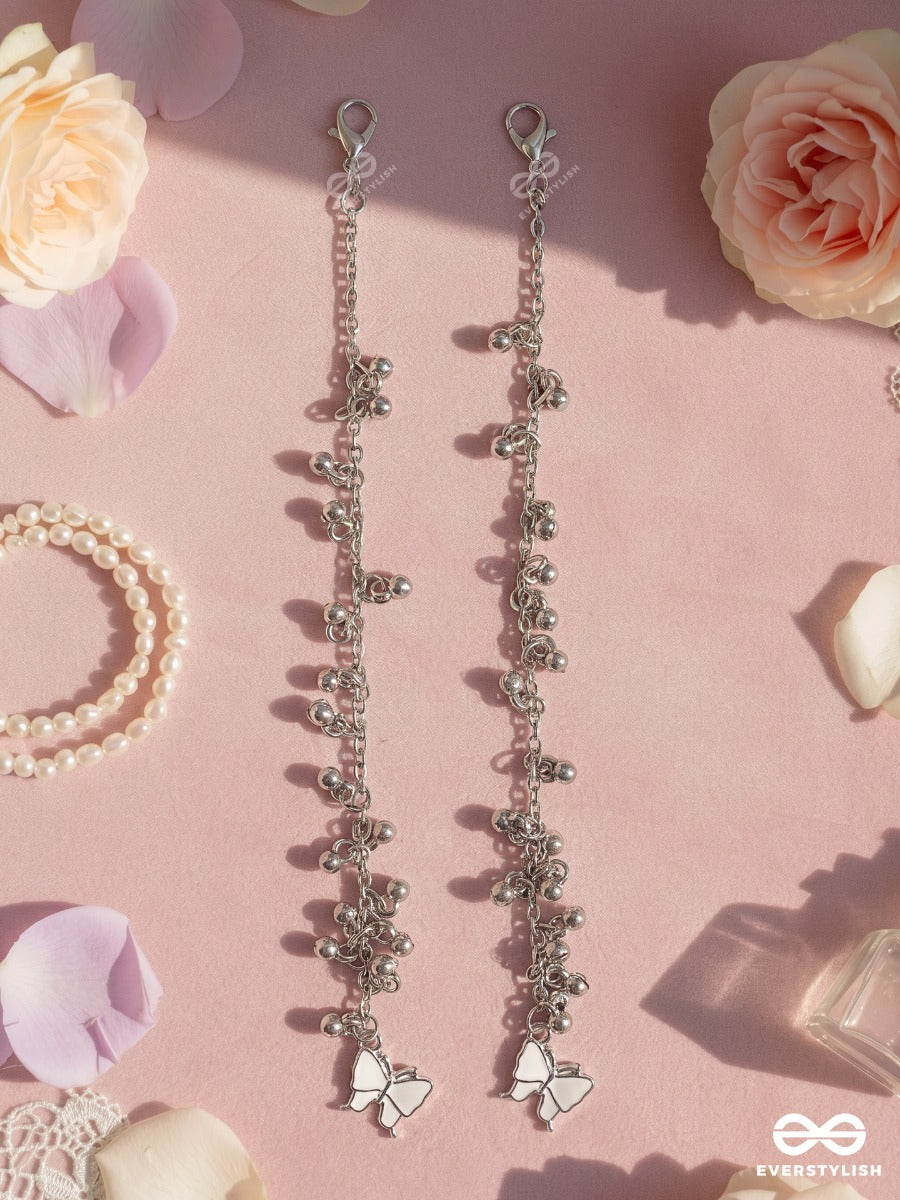 Butterfly Branch – Hair Clip Set Of 2 With Silver Berry Clusters And Butterfly Charms