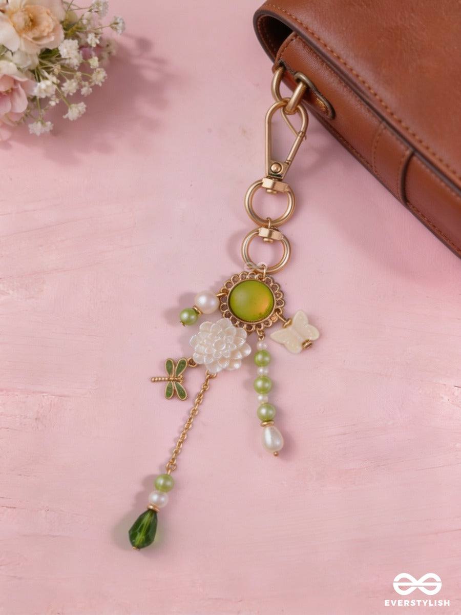 Lemon Drop – Playful Fruity Bag Charm With Floral Details And Pearl Drops