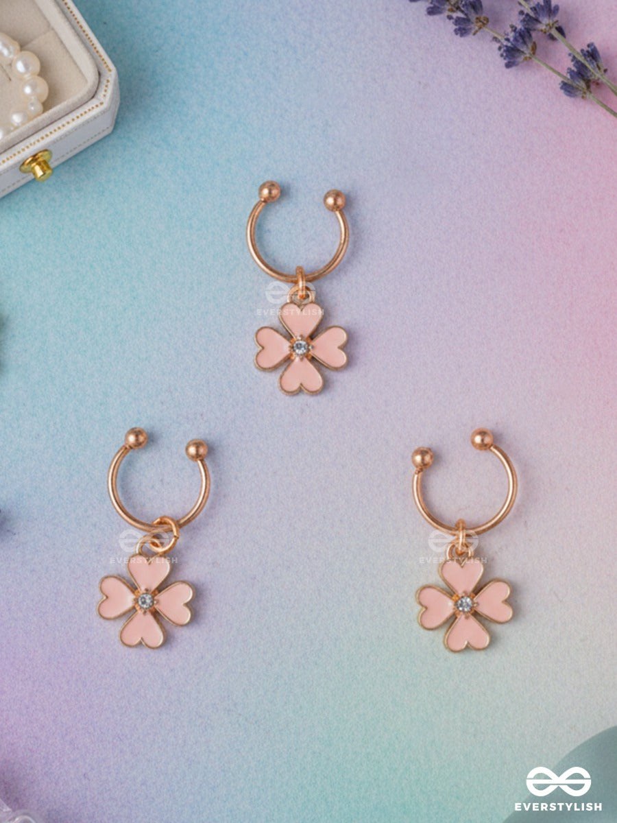 Blossom Babe – Gold-Tone Hair Accessory Set Of 3 With Pastel Flower Charms