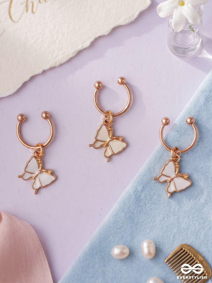 Butter Babe – Gold-Tone Hair Accessory Set Of 3 With Butterfly Charms
