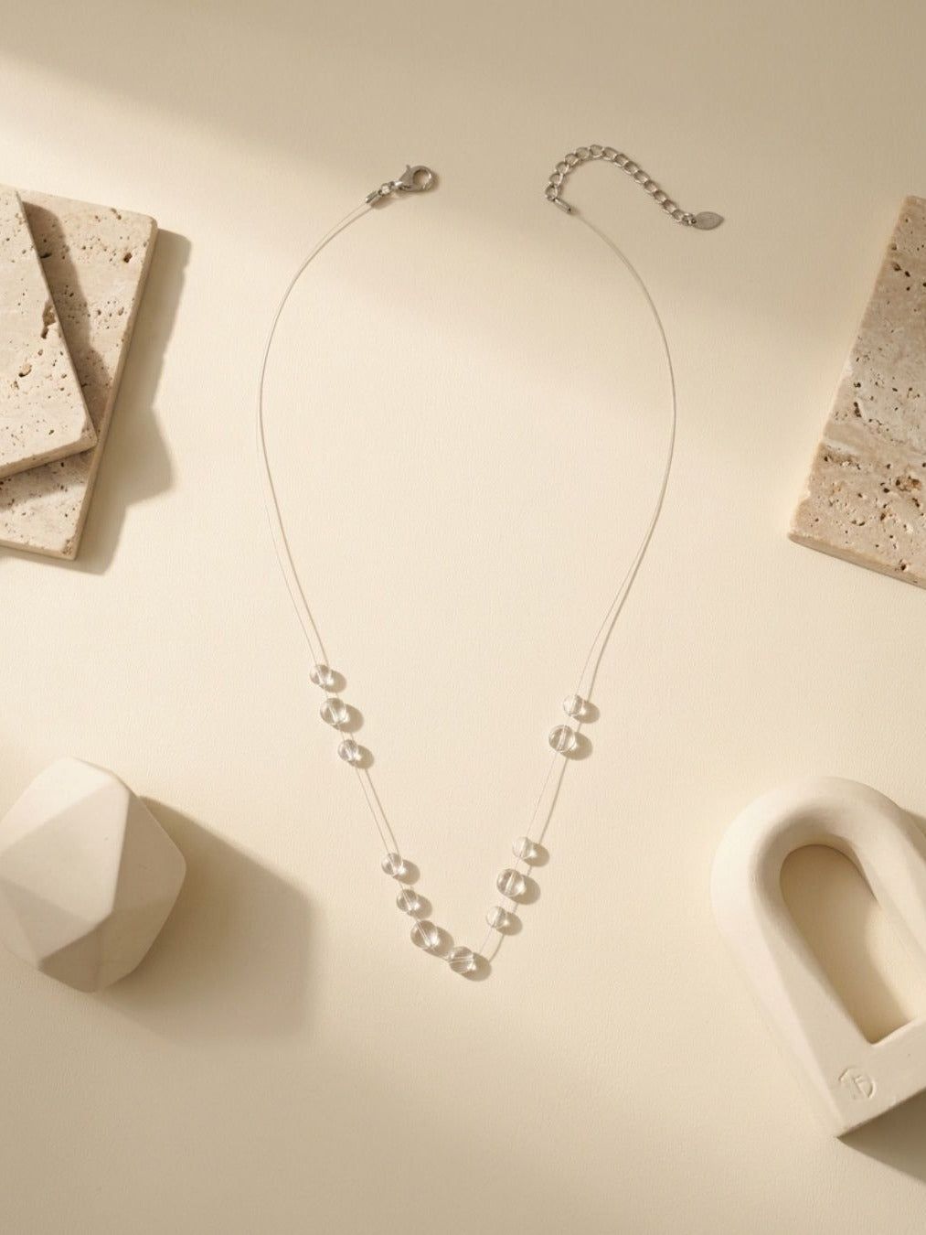 Rainlight - Dainty Clear Crystal Invisible-Style Chain Necklace