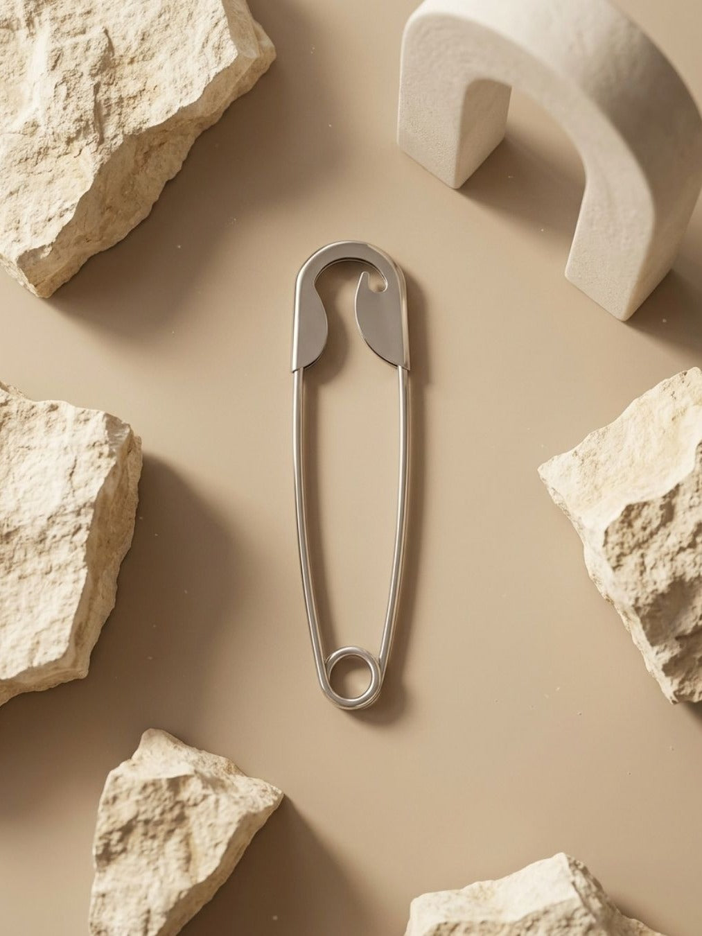 Pinned Up - Silver-Tone Safety Pin Hair Accessory