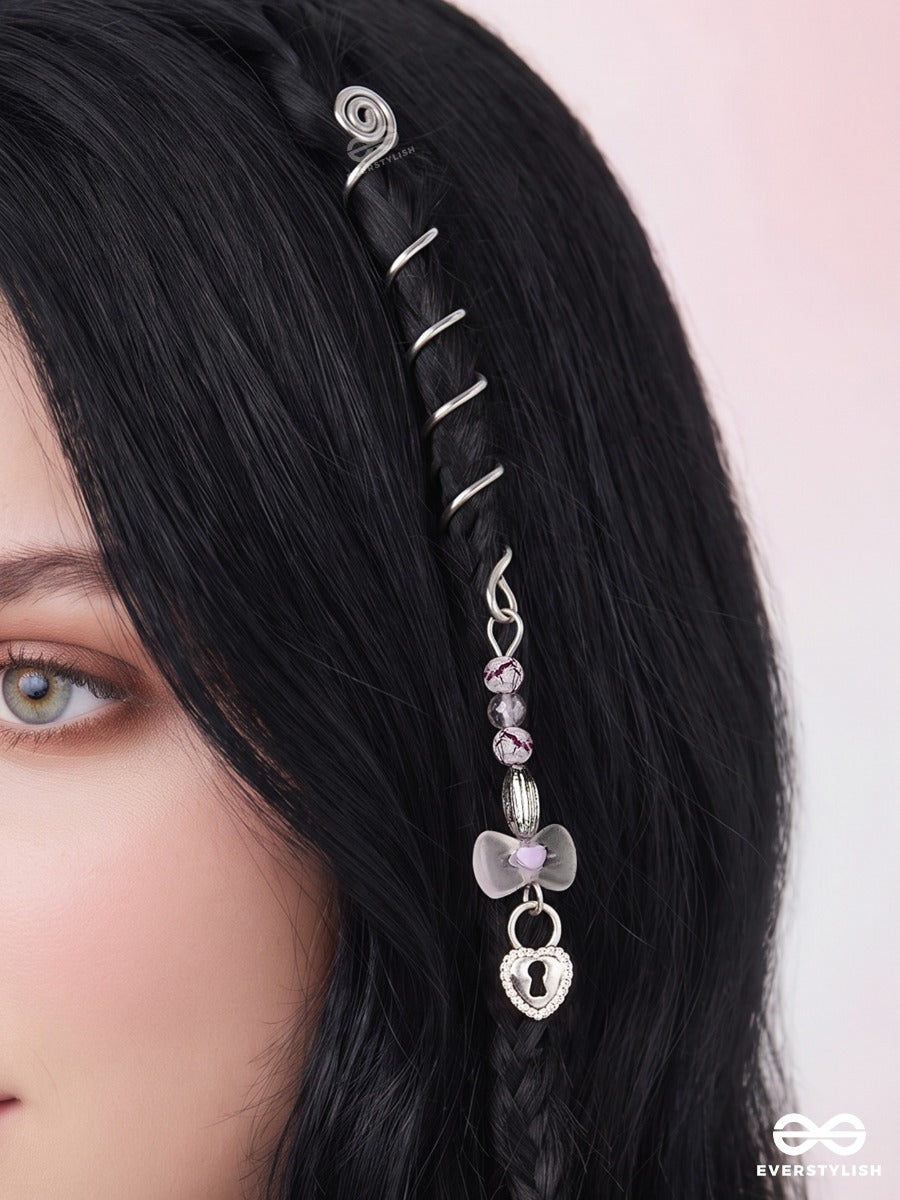 Lilac Wish – Silver Spiral Braidlet With Pastel Purple Accent Bow And Charm Drop