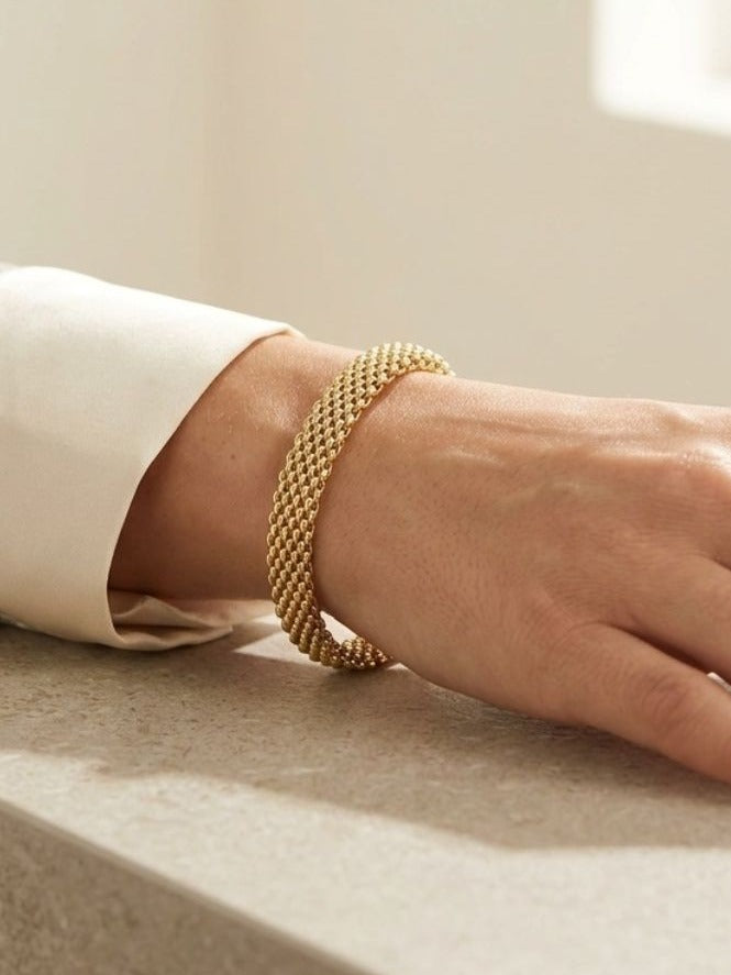 Goldwave - Golden-Tone Mesh Chain Bracelet
